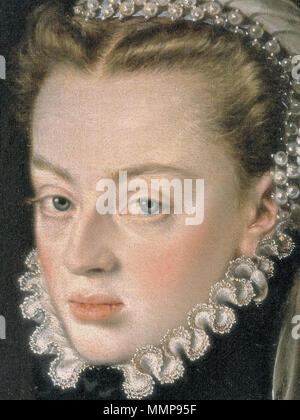 Alonso Sánchez Coello - Portrait von Juana von Österreich, Prinzessin von Portugal (Detail) Stockfoto