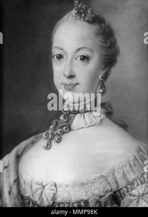 . Dansk: Dronning Sophie Magdalene af Sverige, Som prinsesse, 1741-1776 Englisch: Portrait von Sophia Magdalena Dänemarks (1746-1813). 18. Als-Sophia Magdalena von Dänemark, SMK Stockfoto