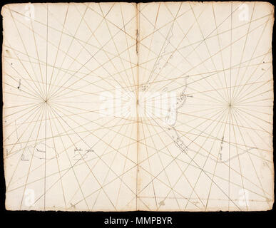 . Nederlands: Titel catalogus Leupe (NA): Kaart van de Kust van een gedeelte van Lombok, Sumbawa enz.. Uit VOC 456. Behoort tot De Tweede reis Van Van Hals, 1598-1600. Notities verso: Lombok. Rechtsonder bevindt Zürich de maatverhouding in mylen. Topografische namen in het Maleis vermeld. Englisch: Titel in der Leupe Katalog (NA):: Kaart van de Kust van een gedeelte van Lombok, Sumbawa enz.. > Von VOC 456. Umfasst einen Teil der zweiten Schiff Reise von Van Hals, 1598-1600. Hinweise auf der Rückseite: Lombok. Unten links der Maßstab ist in mylen gegeben. Topographische Bezeichnungen sind in Malay gegeben. Deutsch: Ka Stockfoto