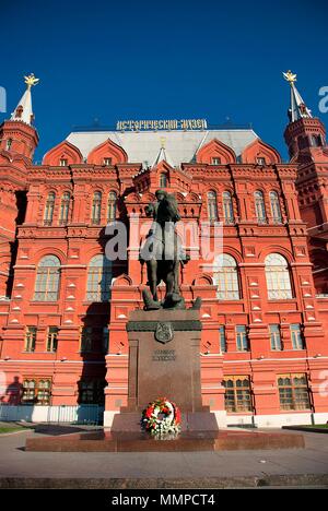 Statue von Marschall Schukow in der Nähe von Roter Platz, Moskau Stockfoto