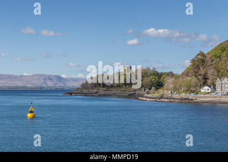 Dunollie Schloss, eine kleine Burgruine liegt auf einem Hügel nördlich der Stadt Oban, Argyll und Bute, Westschottland und Tor zu den Hebriden Stockfoto