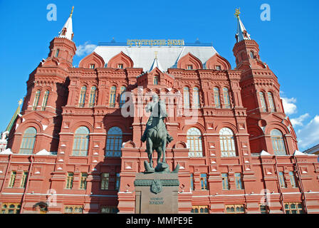 Statue von Marschall Schukow in der Nähe von Roter Platz, Moskau Stockfoto