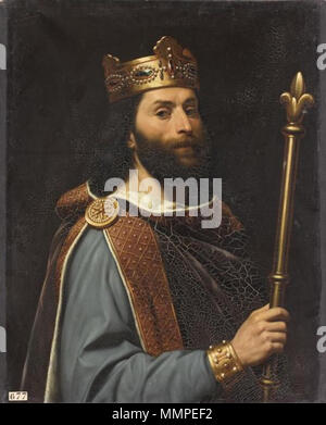 . Porträts der Könige von Frankreich ist eine Serie von Portraits zwischen 1837 und 1838 von Louis Philippe ich in Auftrag gegeben und von verschiedenen Künstlern für das Musée Historique de Versailles gemalt. Französisch: Louis II, Roi de France (846-879) dit Louis Le Bègue Louis der Stotterer. 1837. Amiel - Ludwig der Stotterer Stockfoto