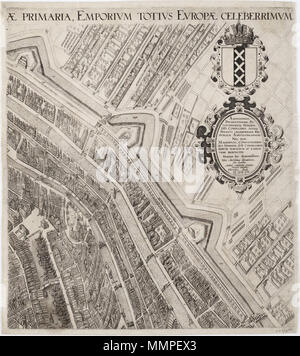 . Hollandiae Amstelodamum urbs primaria Emporium totius Europae celeberrimum. Teil 2 einer 4-teiligen Karte von Amsterdam. Amsterdam-Pieter Bast-2 Stockfoto