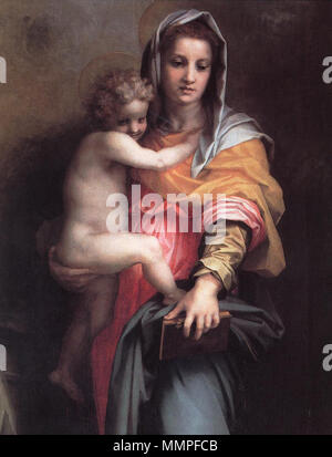 Madonna der Harpyien (Detail). 1517. Andrea del Sarto - Madonna der Harpyien (Detail) - WGA 00371 Stockfoto