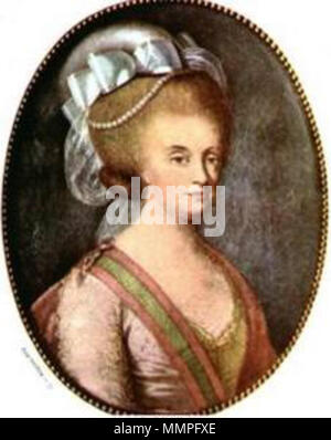 Portrait von Maria: Ich Portugals (1734-1816). ca. 1788. Miniatur der Königin Maria I. von Portugal Stockfoto