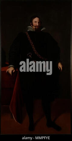 . Español: Retrato de Gaspar de Guzmán y Pimentel (1587-1645), Conde - Duque de Olivares y valido del rey Felipe IV de España. Esta obra es una Copia de Uno realizado por Diego Velázquez. Gaspar de Guzmán y Pimentel, Conde - Duque de Olivares. ca. 1625. Andres lopez Polanco - Valladolid Stockfoto