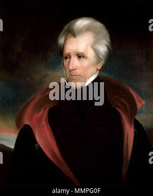 . Andrew Jackson (1767 - 1845) Englisch: Portrait von Andrew Jackson, der siebte Präsident der Vereinigten Staaten English: Andrew Jackson, siebter Präsident der USA. 18. Januar 2011. Ralph Eleaser Whiteside Earl (1785/88 - 1838) Alternative Namen Ralph E. W. Earl, Ralph Eleazer Whiteside Earl Beschreibung amerikanischer Maler, der Sohn Ralph Earl Datum der Geburt / Tod 1785-1788 16. September 1838 Ort der Geburt / Todes Nashville Arbeiten Zeitraum 1802-1838 Arbeit Ort: England, die Vereinigten Staaten von Amerika Authority control: Q 7287448 VIAF:?? 500022904 17154012 ULAN: LCCN:? Nr 2001049857 RKD:? 25295 WorldC Stockfoto