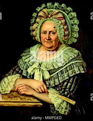 . 71 Jahre alt Josefa wahrscheinlich zeigt ein Lentigo maligna Melanom Lentigo maligna Portrait von Josefa Gobin (1718-1806). 1789. Josefa Gobin, von Johann Jacob de Verlieren, 1789 Stockfoto