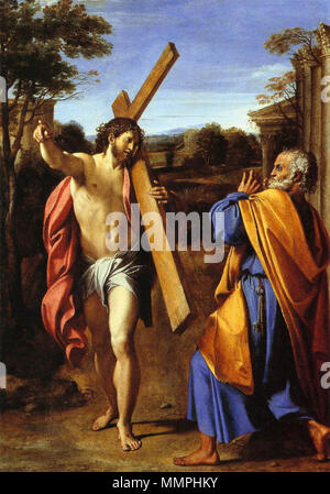 Englisch: Domine Quo vadis? . Zwischen 1601 und 1602. Annibale Carracci - Domine Quo Vadis - WGA 04444 Stockfoto