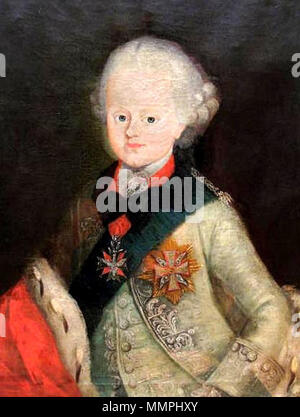 . Englisch: Karl August, Großherzog von Sachsen-Weimar-Eisenach (1757-1828) im Alter von 10. Datum unbekannt. Carl August von Weimar Stockfoto