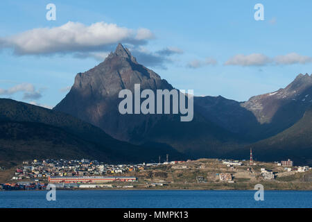 Südamerika, Beagle Kanal, 150 km lange Wasserstraße, die als Grenze zwischen Argentinien und Chile in der tiera del Fuego Archipel. Stockfoto