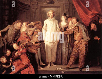 Italienische Komiker. ca. 1720. Antoine Watteau - Italienische Komiker - WGA 25481 Stockfoto