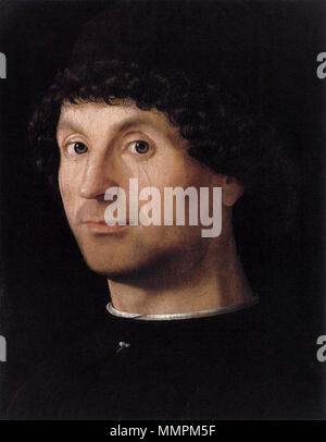 Porträt eines Menschen etwa zwischen 1475 und 1476. Antonello Porträt Madrid Stockfoto