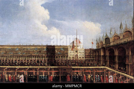 Fronleichnam Prozession, die Piazza di San Marco. zwischen 1758 und 1763. Antonio Diziani - Fronleichnam Prozession, die Piazza di San Marco - WGA 06353 Stockfoto