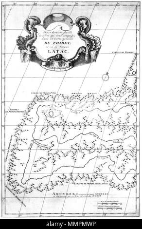 . Français: Nouvel Atlas de la Chine, de la Tartarie chinoise, et du Thibet, La Haye 1737. Neuvième feuille. Latac. . 1737. Jean Baptiste Bourguignon d'Anville (1697 - 1782) Beschreibung der französische Geograph und Kartograph Geburtsdatum / Tod 11. Juli 1697 vom 28. Januar 1782 Ort der Geburt / Todes Paris Paris arbeiten Standort Paris Aufsicht: Q 733907 VIAF:?:? ISNI 7472342 0000 0001 2119 4359 80126318 LCCN:?n NLA:?? 117662046 35007441 GND: WorldCat Anville Nouvel Atlas de la Chine - Seite 105 - thibet 9e Feuille latac Stockfoto