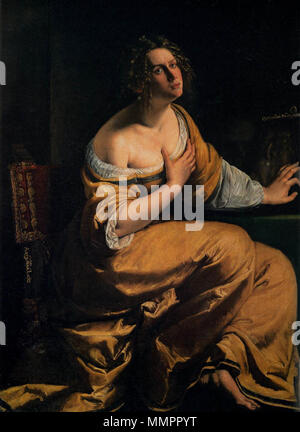 Italienisch: Conversione della Maddalena (Maria Maddalena penitente) Umstellung der Magdalena (den Pönitenten Maria Magdalena). 1615-1616 oder 1620-1625. Artemisia Gentileschi - der Pönitent Maria Magdalena - WGA 8567 Stockfoto