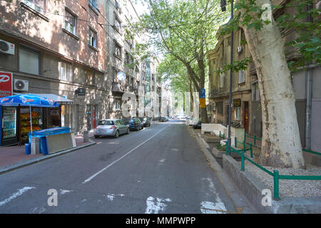 Belgrad, Serbien - Mai 02, 2018: Dobracina Straße am Morgen. Stockfoto