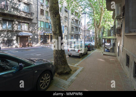 Belgrad, Serbien - Mai 02, 2018: Dobracina Straße am Morgen. Stockfoto