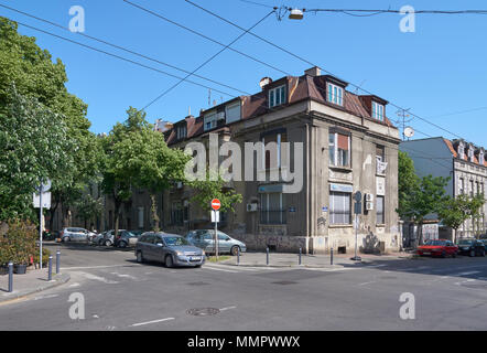 Belgrad, Serbien - Mai 02, 2018: alte Haus auf Dobracina Straße am Morgen. Stockfoto