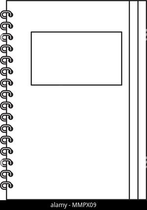 Notebook Spirale Versorgung Stationery Office Vektor-illustration dünne Linie Stock Vektor