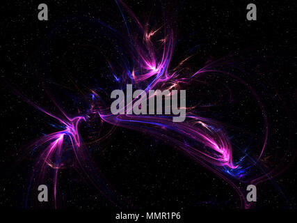 Space Fantasy triple comet Licht abstrakt, dunklen Hintergrund, horizontal Stockfoto