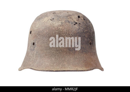 Alten rostigen deutschen Helm ww 1 Periode Stockfoto