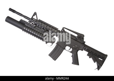 Eine M4A1 Carbine mit einem M203 Granatwerfer ausgestattet Stockfoto