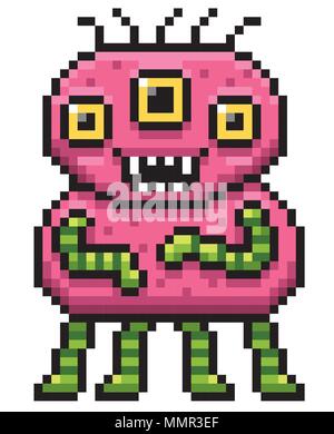 Vector Illustration von Cartoon Monster-Pixel-Design Stock Vektor
