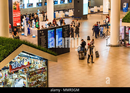 Rostow-am-Don, Russland - 28 April 2018: platov Flughafen Innenraum Stockfoto