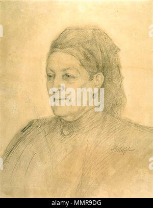 . Englisch: Albert Edelfelt. Ende der 1890er Jahre (?) Aurora Karamzin im Alter. Bleistiftzeichnung. Das Helsinki City Museum gekauft der Hakasalmi Villa, seine erste Ausstellungsfläche, von Aurora Karamzin. Die Villa noch Funktionen als einer der Ausstellung Gebäude des Museums heute. Zweimal verwitwet, Aurora Stjervall wurde Finnische durch Geburt, war teilweise in St. Petersburg, und ging auf eines der Zimmermädchen - Warten auf die Kaiserin Maria Fjodorowna geworden. Sie erhielt ein großes Erbe von ihrem ersten Ehemann Paul Demidov, von denen ein Teil wurde für gemeinnützige Zwecke verwendet werden, nachdem Sie zurück nach Helsinki 1875 verschoben. Sie Stockfoto