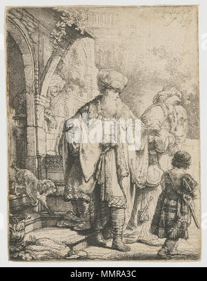 Abraham Casting, Hagar und Ismael. 1637. B030 Rembrandt Stockfoto