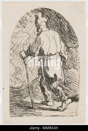 Joseph, Detail aus: Die Flucht nach Ägypten: Eine Skizze. ca. 1627. B 054 Rembrandt (Drittstaat) Stockfoto