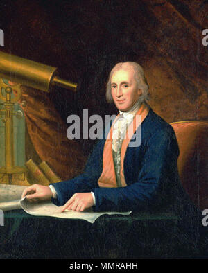 . Englisch: David Rittenhouse war ein bekannter amerikanischer Astronom, Mathematiker, Erfinder, Landvermesser, wissenschaftliche Instrument Handwerker und Beamte. Portrait von David Rittenhouse (1732-1796). 1796. David Rittenhouse Stockfoto