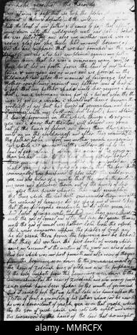 . Englisch: eine Seite aus dem Buch Mormon Manuskript, 1 Nephi 4:38-5:14. Joseph Smith, Jr Basic BOM Handschriften Stockfoto