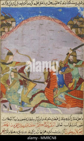 ???????:???????? ?????? Français: F.67 (120 x 148) "Bataille de Bolnisi: le Combat de plusieurs Kavaliere Pendant la guerre opposant [en 622-23 H./1225-6] les Géorgiens aux troupes du Sultan du Hw??? razm al l al-D?n qui s'emparer désirait de Tiflis". 12. April 1438. Bataille de Bolnisi Stockfoto