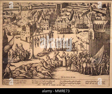 . Nederlands: Beleg van Haarlem - executies Tür de Spanjaarden, ets Origineel gefotografeerd in De Dependance van het Rijksmuseum op Schiphol. . Zwischen 1573 und 1590. Frans Hogenberg (vor 1540 - 1590) Alternative Namen Franz Hogenberg, Frans Hogenbergh, Frans Hogenberch Beschreibung flämischen Graveur und Kartograf Geburtsdatum/Tod vor 1540 1590 Ort der Geburt / Todes Mechelen Köln arbeiten Zeitraum 1568-1588 Arbeit Standort Antwerpen (1568), London (1568), Köln (1570-1585), Hamburg (1585-1588), Dänemark (1588) Kontrolle: Q 959748 VIAF:?: 100197099 ISNI? 0000 0001 1839 Stockfoto