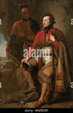 Benjamin West (American, 1738-1820), Oberst Guy Johnson und Karonghyontye (Kapitän David Hill), 1776, Öl auf Leinwand, Andrew W. Mellon Collection Benjamin West - Portrait von Oberst Guy Johnson - WGA 25556 Stockfoto