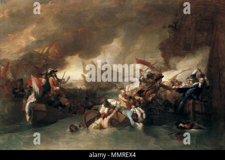 Englisch: Die Schlacht von La Hogue. zwischen 1778 und 1806. Benjamin West - Die Schlacht von La Hogue - WGA 25553 Stockfoto