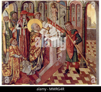 . English: Bernt Notke: Gregorsmesse, Hochaltar im Dom zu Aarhus, Dänemark Dansk: Bernt Notke, altertavlen ich da Århus Domkirke Englisch: Bernt Notke: Masse des Hl. Gregor, aus dem Hochaltar von Århus Domkirke Kathedrale. 15. oder 16. Jahrhundert. Bernt Notke (1440-1509) Alternative Namen Meister der Lübecker St. Gregory Masse; Bernt Notken; Bernt Nüsschen; Meister der Lübecker Saint Gregory Masse Beschreibung deutscher Maler und Bildhauer Geburtsdatum / Tod ca.1435 1508 oder 1509 Ort der Geburt / Todes Lassan (Mecklenburg-Vorpommern) Lübeck Standort Lübeck Authority control: Q 450490 Stockfoto