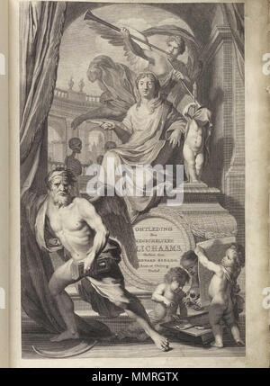 . Govard Bidloo, (1649-1713): Ontleding des menschelyken lichaams Amsterdam, 1690. (= niederländische Sprache Edition von Anatomia Humani Corporis, 1685). Gerard de Lairesse (Zeichnungen), Abraham Blooteling, Pieter Stevens van Gunst (GRAVEURE)/Scans von NLM Bidloo Ontleding Titel 1690 01. Stockfoto