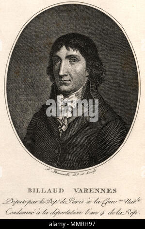 . Portrait de Jacques Nicolas Billaud-Varenne. Ende des 18. Jahrhunderts. Billaud-Varenne Stockfoto