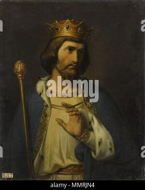 . Porträts der Könige von Frankreich ist eine Serie von Portraits zwischen 1837 und 1838 von Louis Philippe ich in Auftrag gegeben und von verschiedenen Künstlern für das Musée Historique de Versailles gemalt. Robert II., dit le peux, Roi de France (846-879). 1837. Blondel - Robert II. von Frankreich Stockfoto