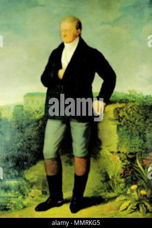 . Englisch: Porträt von Karl August, Großherzog von Sachsen-Weimar-Eisenach (1757-1828). 1805. Carl August Holzbilderrahmen Stockfoto