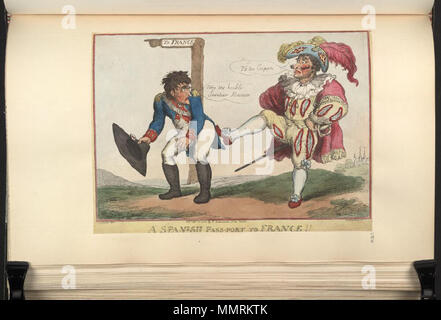 . Satire auf der Krieg der Halbinsel. (Britische politische Karikatur) einen spanischen Pass-Port nach Frankreich!!. 12. September 1808. Bodleian Bibliotheken, einen spanischen Pass nach Frankreich Stockfoto