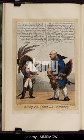. Satire auf das Ministerium für die Talente; Karikatur von Napoleon I. und Charles James Fox. (Britische politische Karikatur) Boney & die große Staatssekretär. Februar 1806. Bodleian Bibliotheken, Boney die große Staatssekretär Stockfoto