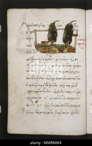 . Englisch: Der Garten von Gethsemane. Beschreibung von Jerusalem. Miniaturen aus einer Proskynetarion, Reiseführer ist ein Pilger zu den heiligen Stätten in Jerusalem und Palästina. Signatur: MS. Canon. Gr. 127. . 1693. Unbekannte Bodleian Bibliotheken, Canon.Gr. 127 Roll 406 Frame 14. Stockfoto