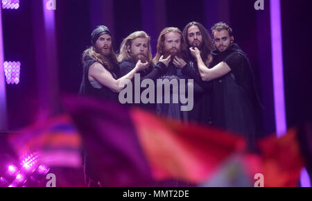 12. Mai 2018, Portugal, Lissabon: Dänemarks Rasmussen ankommen beim Finale der 63. Eurovision Song Contest. Foto: Jörg Carstensen/dpa Stockfoto