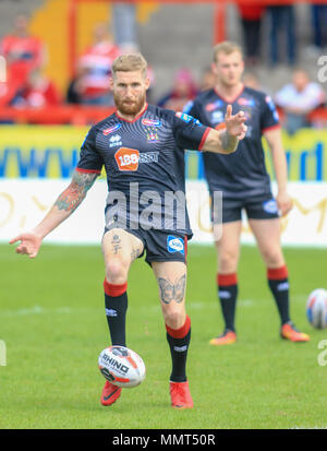 13. Mai 2018, kcom Craven Park, Hull, England; Ladbrokes Challenge Cup Rugby, Rumpf Kr v Wigan Warriors; Sam Tomkins von Wigan Krieger in der Warm up Credit: Aktuelles Bilder/Alamy leben Nachrichten Stockfoto