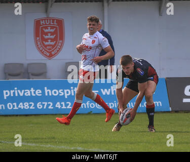 13. Mai 2018, kcom Craven Park, Hull, England; Ladbrokes Challenge Cup Rugby, Rumpf Kr v Wigan Warriors; Liam Marshall von Wigan Warriors scoring versuchen Credit: Aktuelles Bilder/Alamy leben Nachrichten Stockfoto